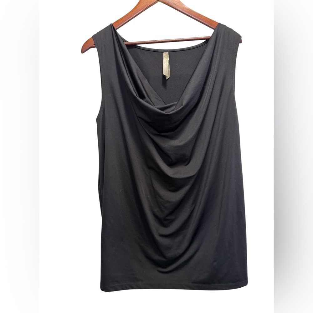 Pennington's Black Draped Neck Cowlneck Sleeveless Blouse Tank Top Size 2X